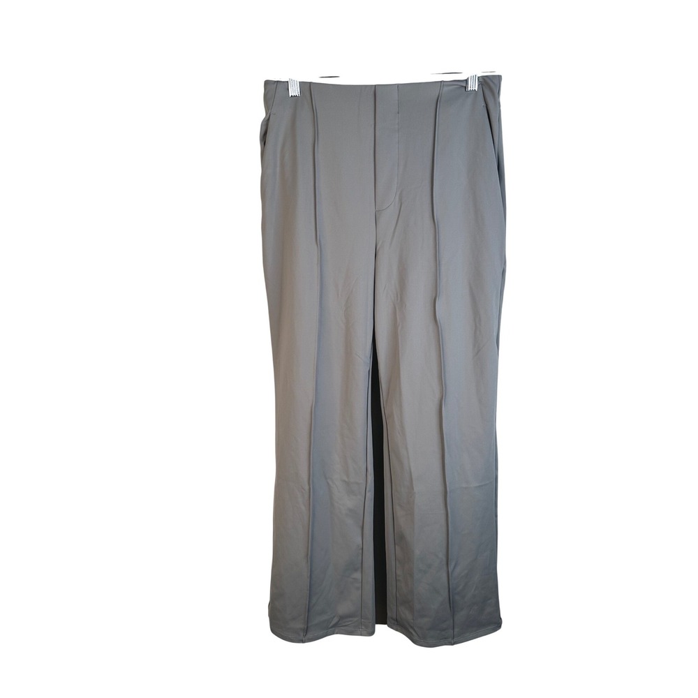 Halara Women's Gray Wide Leg Pintuck Stitched Crease Trousers Size Medium